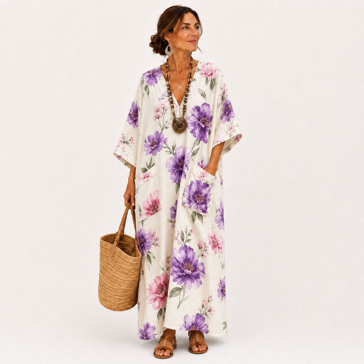 Caftán Inés Blanco Floral