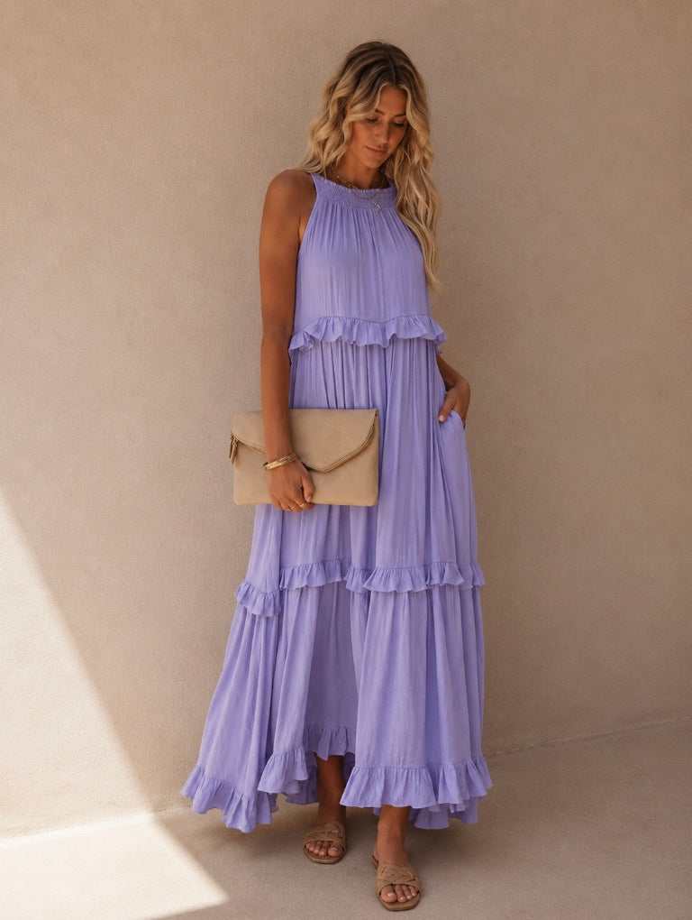 VESTIDO LARGO VOLANTES