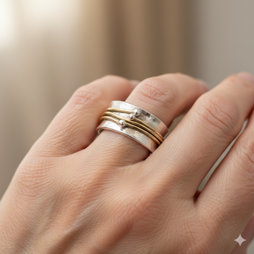 Anillo vintage de oro con circón