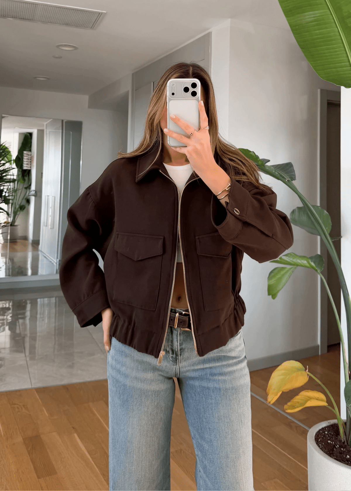 Chaqueta con cremallera y bolsillos Zoey