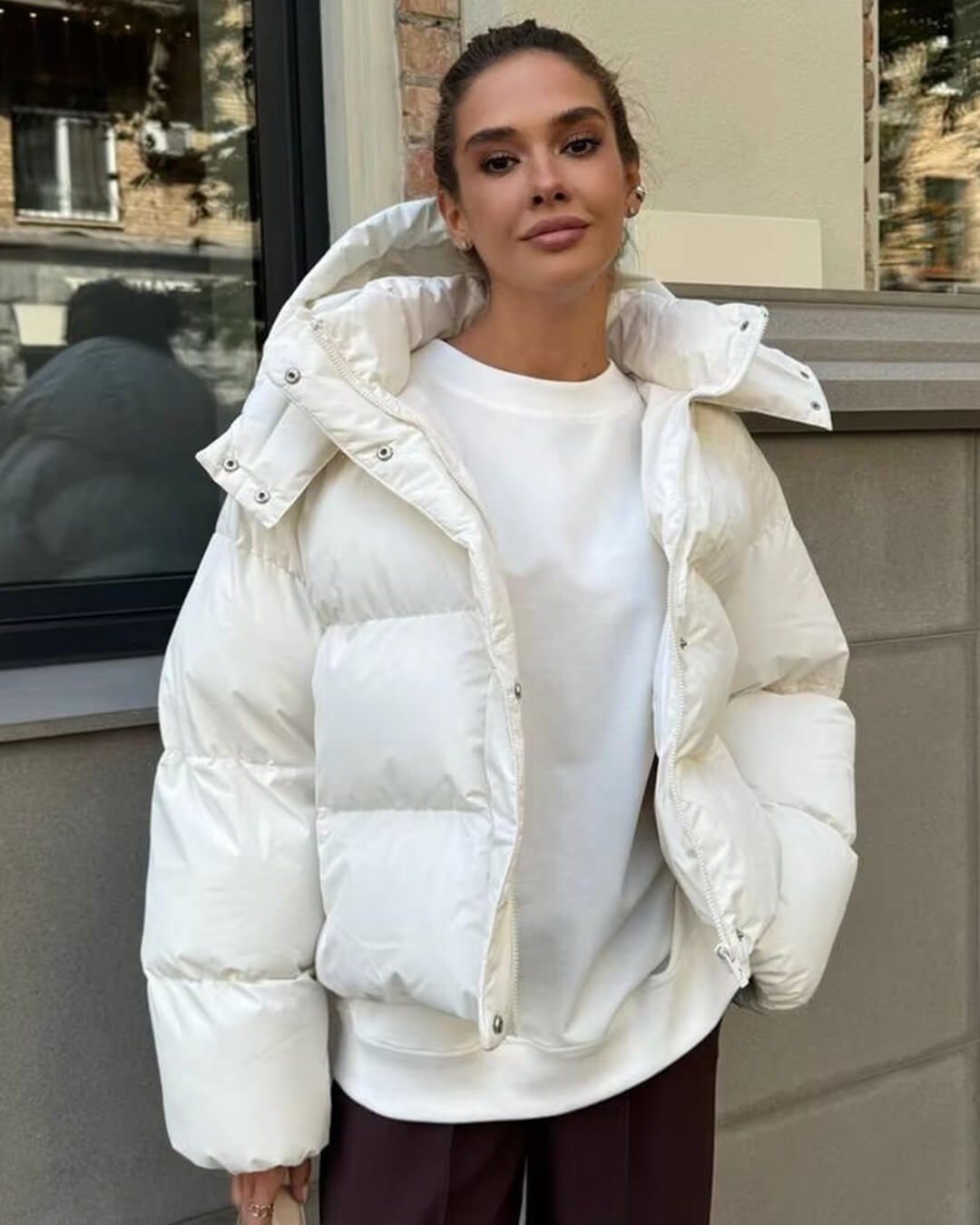 Chaqueta acolchada corta con capucha Sylvia
