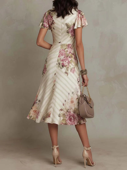Alba | Vestido midi satinado floral