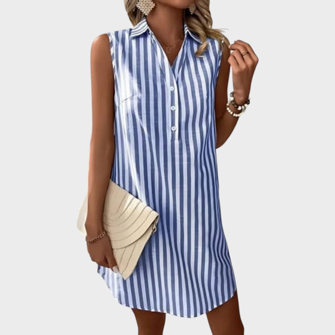 Anníe | Elegante Vestido Camisero de Rayas