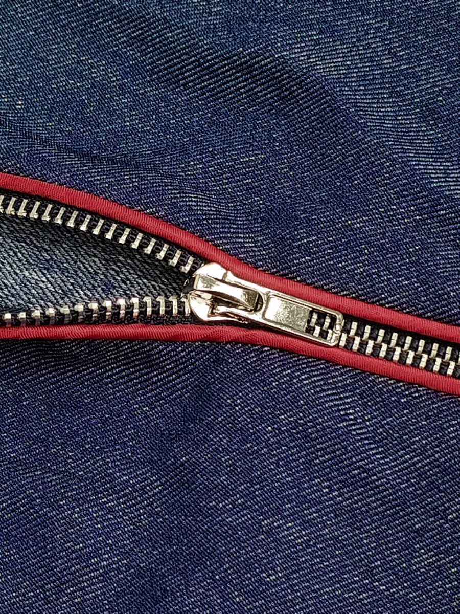 Mono de Pierna Ancha con Manga Larga, Cuello Alto y Cremallera