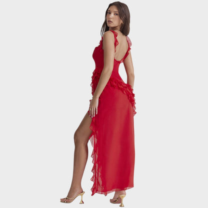 Amira | Vestido largo ciruela oscuro