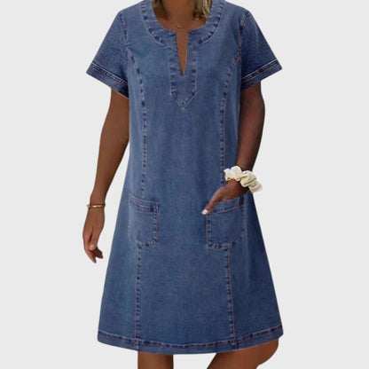 Mila | Vestido Vaquero Con Escote En V
