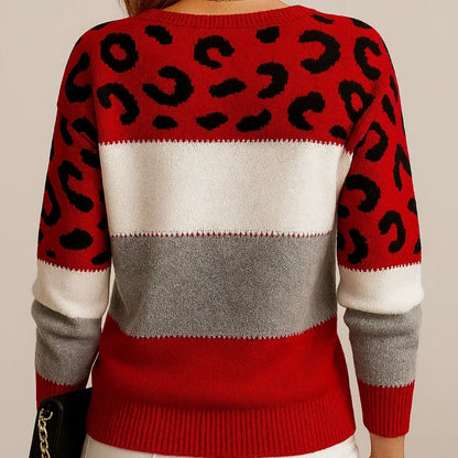 Julieta™ | Suéter casual con estampado de leopardo
