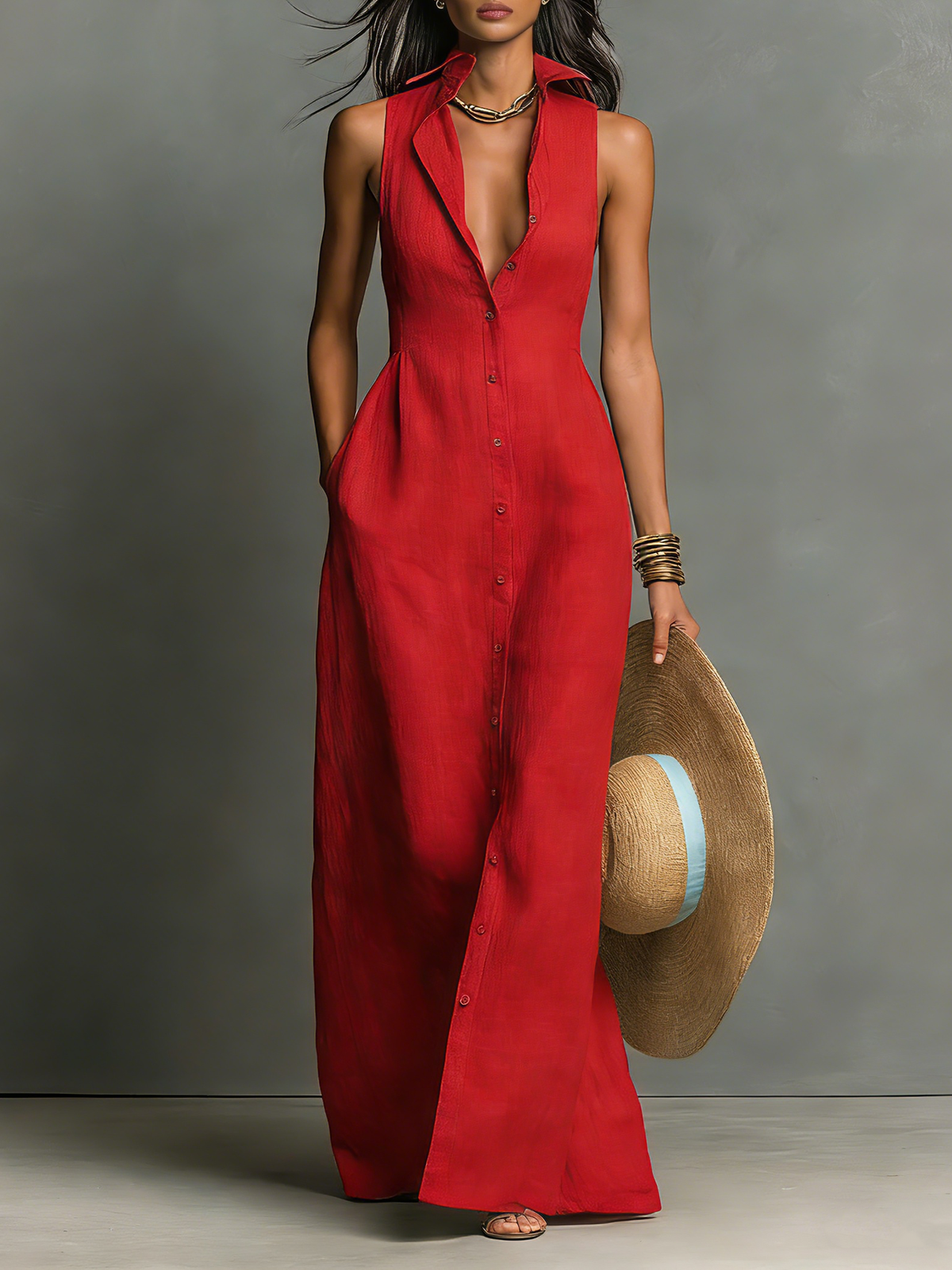 VESTIDO CAMISA DE LINO
