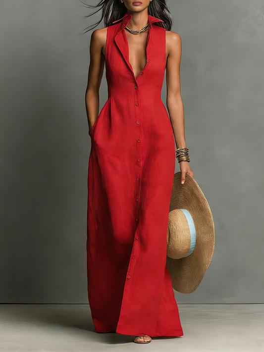 VESTIDO CAMISA DE LINO