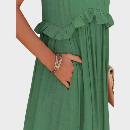 Landry | Vestido Sin Mangas Con Ribete De Volantes