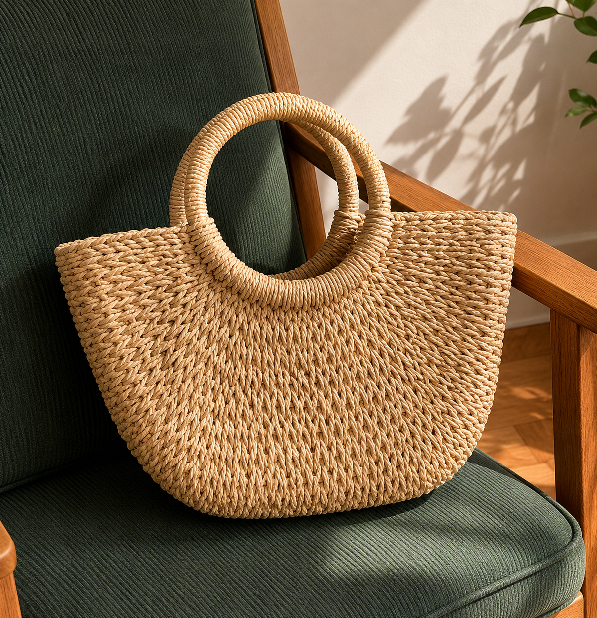 BOLSO DE PAJA TRENZADA