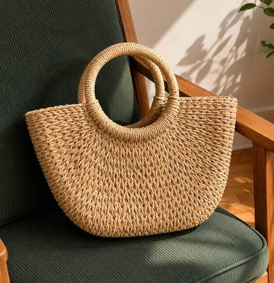 BOLSO DE PAJA TRENZADA