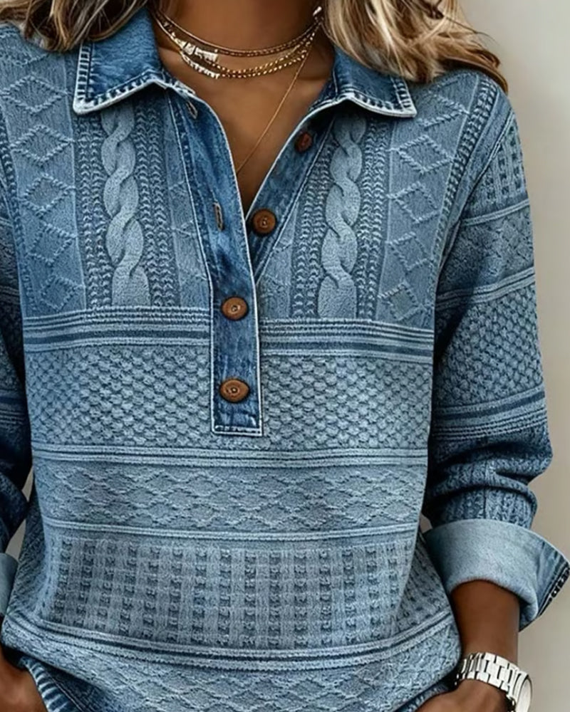 Sofia | Jersey moderno con botones a medio abrir