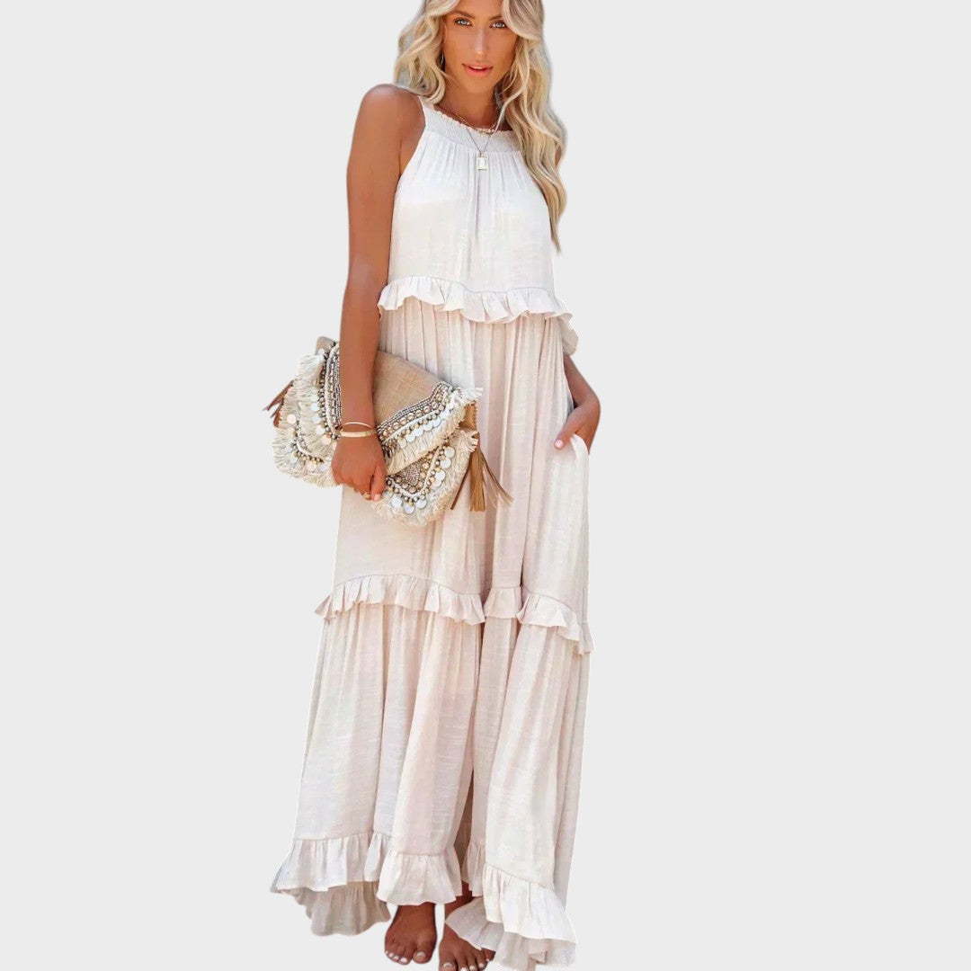 Landry | Vestido Sin Mangas Con Ribete De Volantes