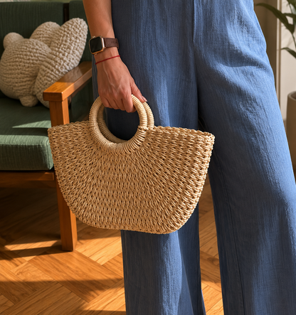 BOLSO DE PAJA TRENZADA