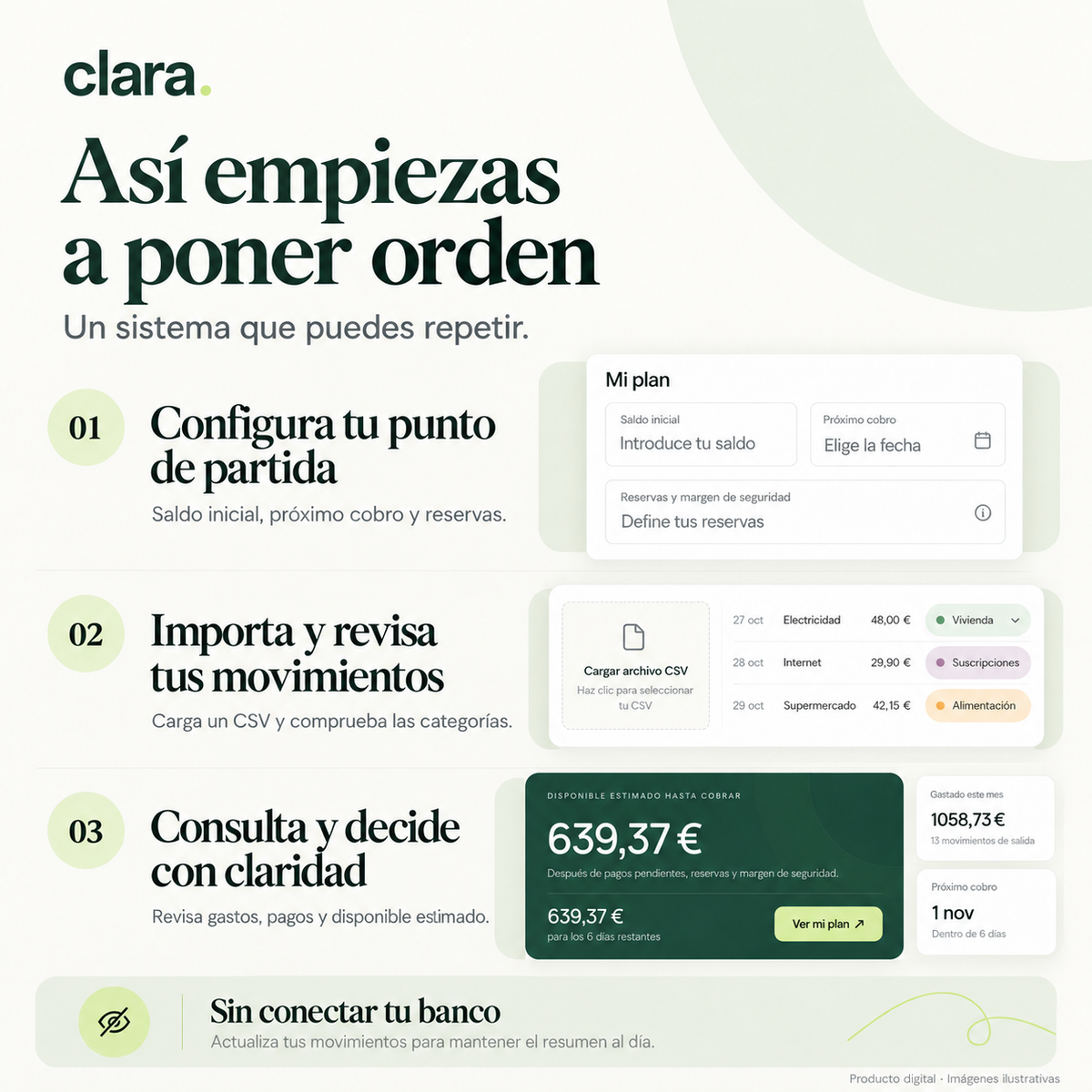 Clara | Tu dinero en orden · Ebook + herramienta