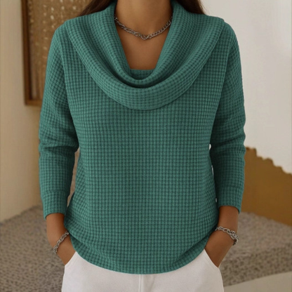Amber™ – Jersey cálido con cuello vuelto elegante