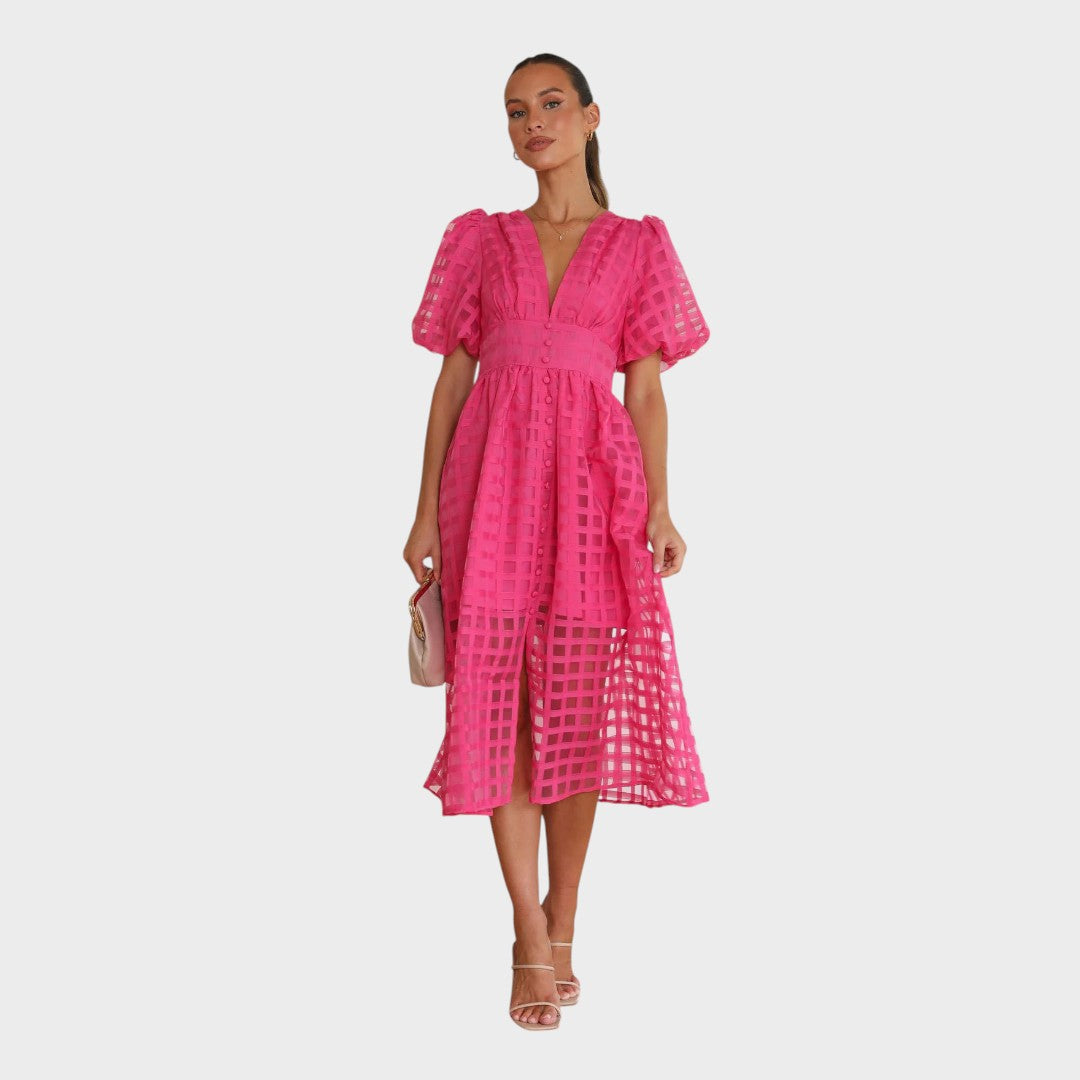 Julia | Vestido de encaje con mangas acampanadas