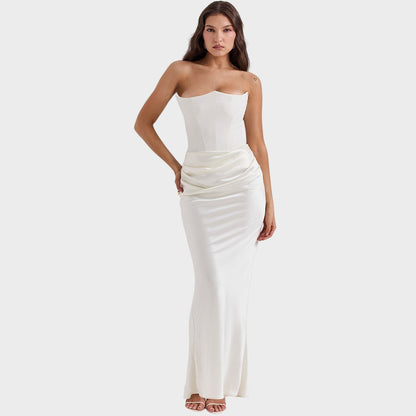 Flora | Vestido de Satén Con Top Incorporado