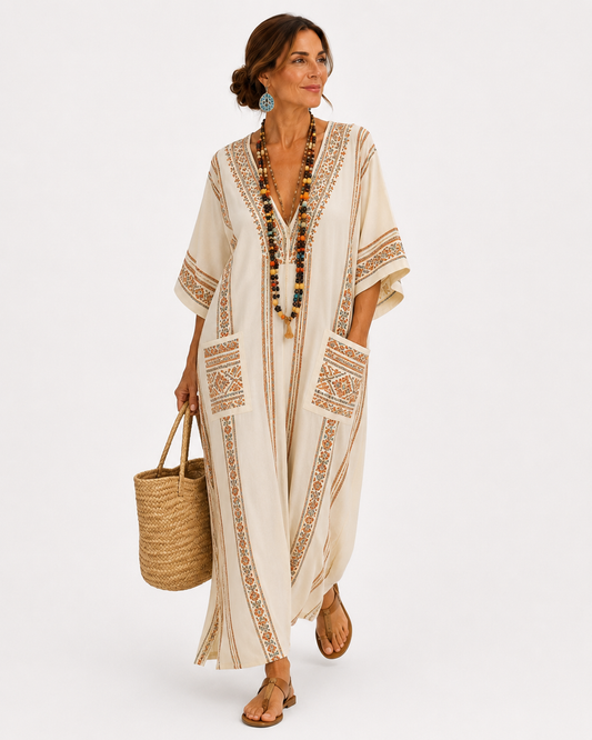 Caftán Dalia Beige Étnico