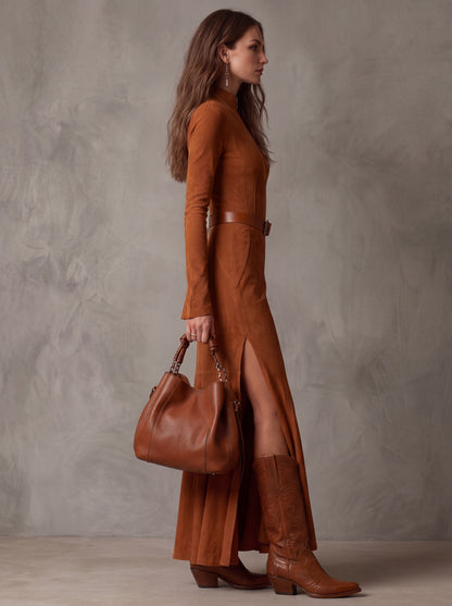 Leonor | Vestido Maxi de Ante