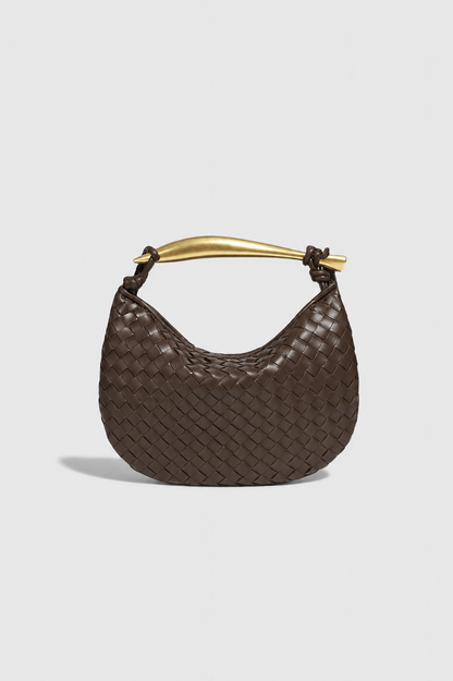 BOLSO TEJIDO ASA DORADA
