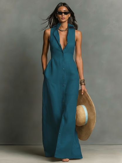 VESTIDO CAMISA DE LINO