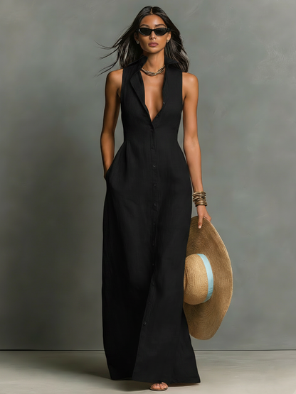 VESTIDO CAMISA DE LINO