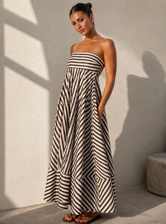 VESTIDO LARGO SIN TIRANTES