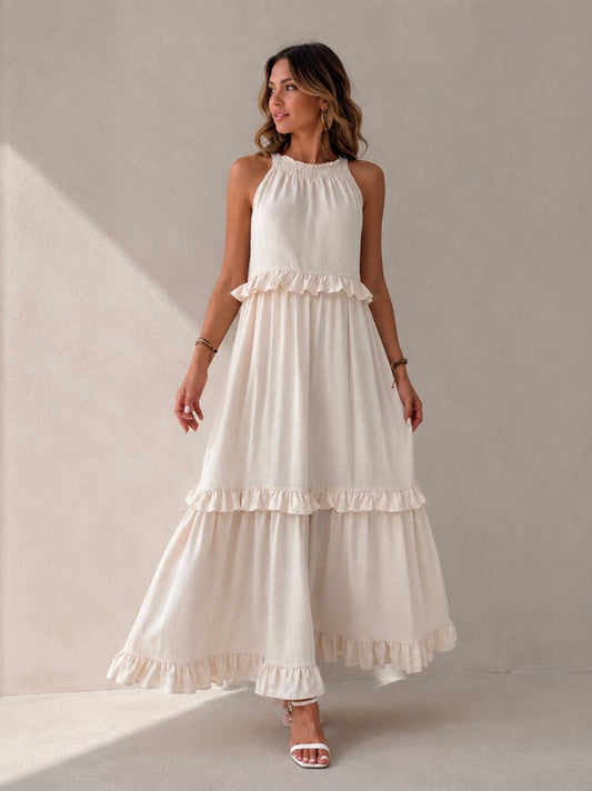 VESTIDO LARGO VOLANTES