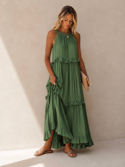 VESTIDO LARGO VOLANTES