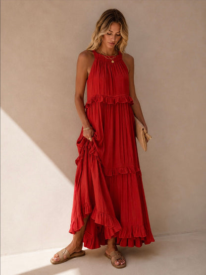 VESTIDO LARGO VOLANTES