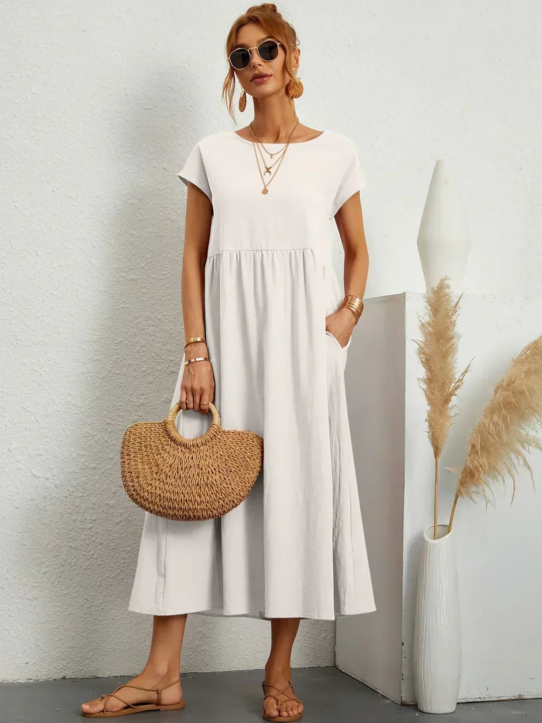 VESTIDO MEDIO FLUIDO ATEMPORAL