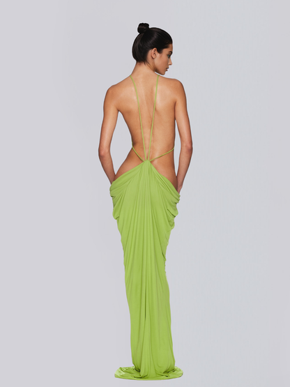 NORVALEN | VESTIDO LONGO COSTAS NUAS COM RECORTES