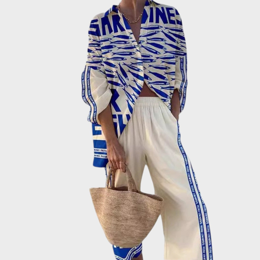 Azul y Beige
