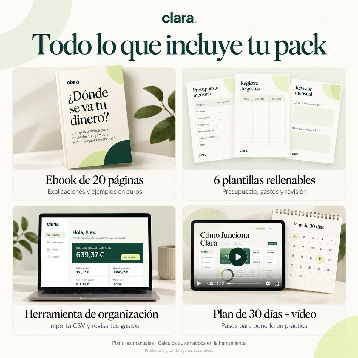 Clara | Tu dinero en orden · Ebook + herramienta