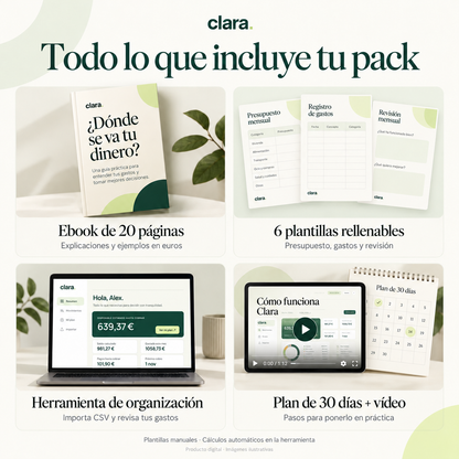Clara | Tu dinero en orden · Ebook + herramienta