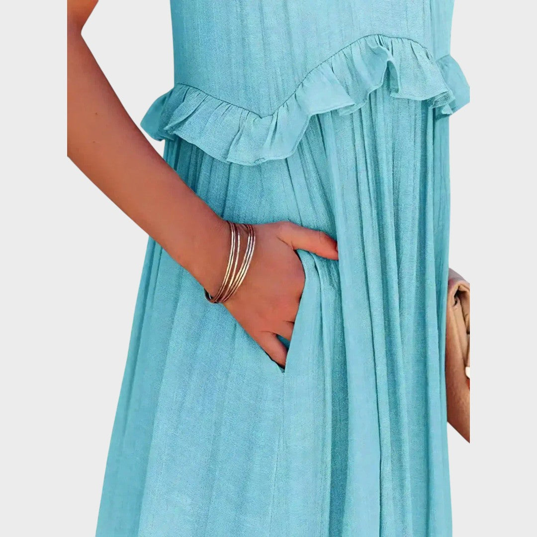 Landry | Vestido Sin Mangas Con Ribete De Volantes
