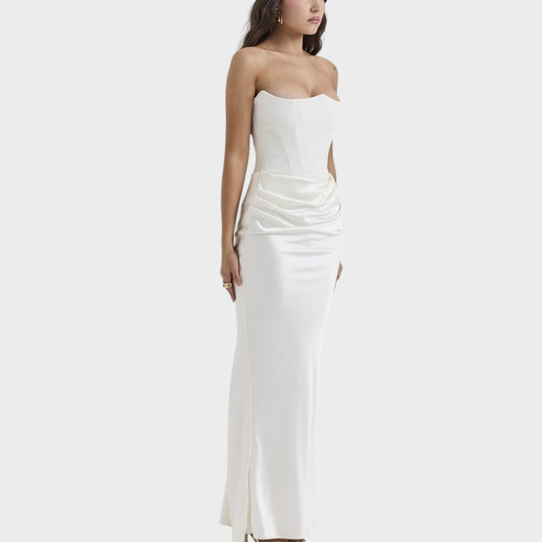 Flora | Vestido de Satén Con Top Incorporado