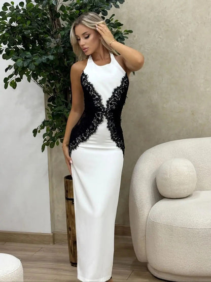 Bianca | Vestido Midi de Encaje Mariposa con Abertura