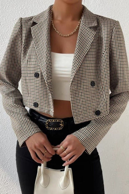 Blazer corto de pata de gallo Amelia