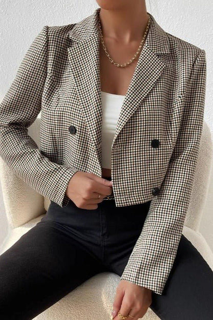 Blazer corto de pata de gallo Amelia
