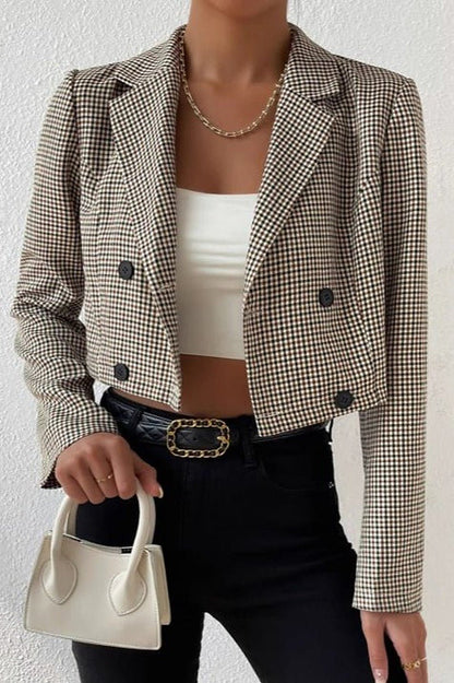 Blazer corto de pata de gallo Amelia