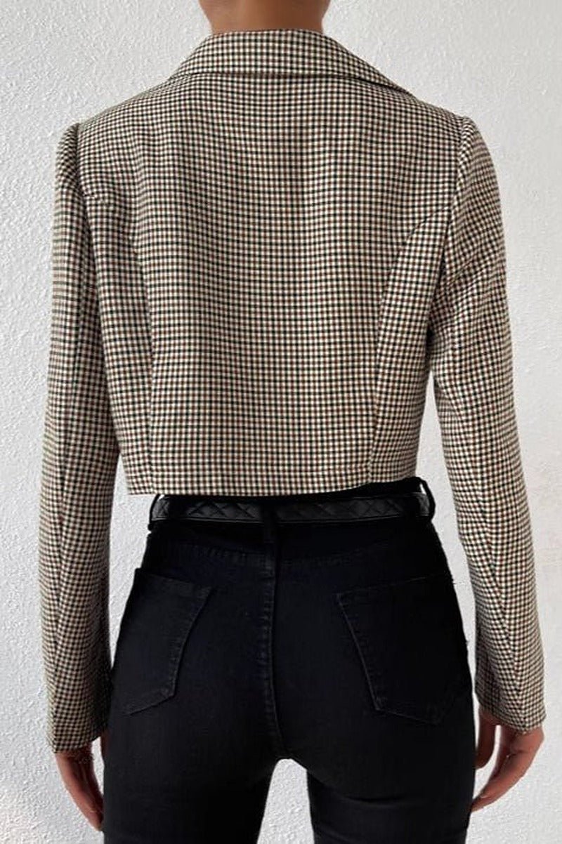 Blazer corto de pata de gallo Amelia