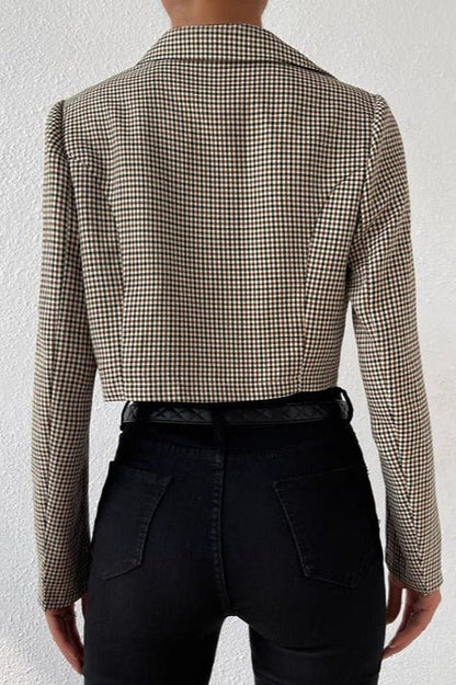 Blazer corto de pata de gallo Amelia
