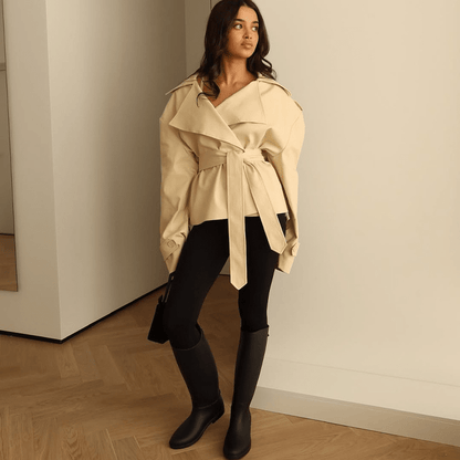 Gabardina Corta con Cinturón Barbara