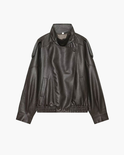 Chaqueta Brienne de polipiel con cuello alto