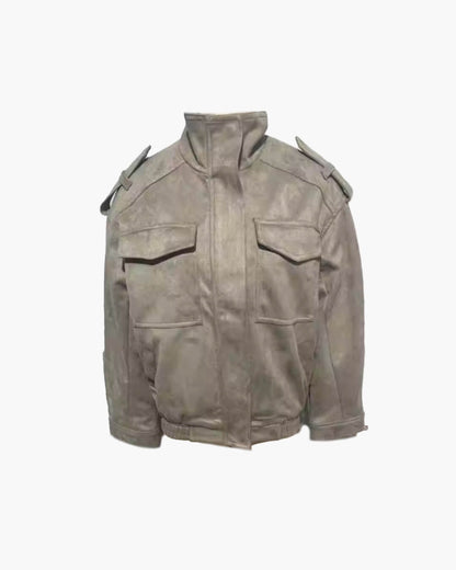 Chaqueta Charice de ante sintético con cuello alto