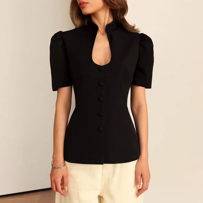 Top Collette con cuello alto