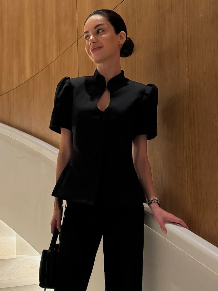 Top Collette con cuello alto